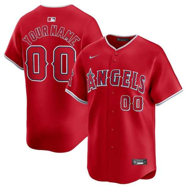 Men%27s Los Angeles Angels Active Player Custom Red Alternate Limited Baseball Stitched Jersey